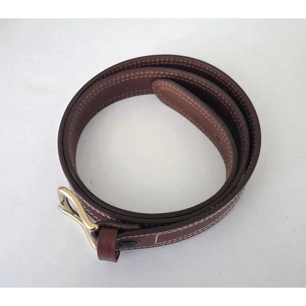 Vega‎ Holster Western Belt Brown Leather Brass Buckle Made In Italy Men's XXL